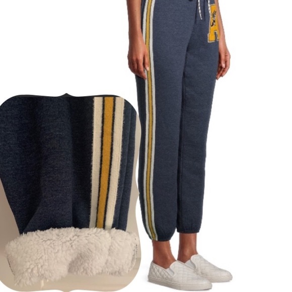 No Boundaries Sherpa Lined Blue Joggers - Picture 1 of 6